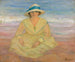 Junge Frau sitzt am Strand - Henri Lebasque — Ansicht des Kunstwerks