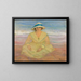 Junge Frau sitzt am Strand - Henri Lebasque — gerahmtes Bild an der Wand