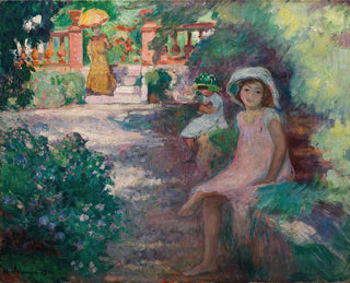 Unter den Mimosen, die Mädchen - Henri Lebasque — Ansicht des Kunstwerks