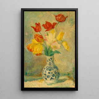 Henri Lebasque - Tulips in a Delftware vase.webp