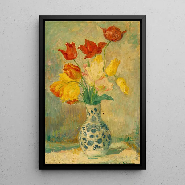 Henri Lebasque - Tulips in a Delftware vase.webp