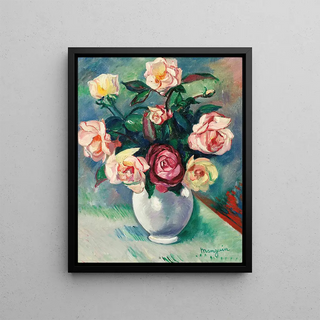 Henri Manguin - Bouquet De Roses Dans Un Vase Blanc.webp