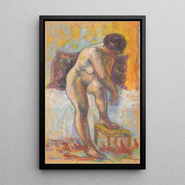 Nackt an der Toilette - Henri Manguin — gerahmtes Bild an der Wand