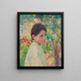 Buste eines jungen Mädchens in Viertelansicht vor Gartenhintergrund - Henri Martin — gerahmtes Bild an der Wand