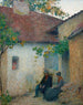 Paar im Gespräch vor dem Bauernhof - Henri Martin — Ansicht des Kunstwerks