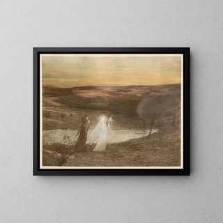 Dante trifft Beatrice - Henri Martin — gerahmtes Bild an der Wand