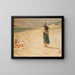 Frau in traditioneller Tracht stehend am Strand - Henri Martin — gerahmtes Bild an der Wand
