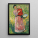 Frau, die ein Kind in Rot in den Armen hält - Henri Martin — gerahmtes Bild an der Wand