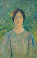 Junge Frau im Blumenrock - Henri Martin — Ansicht des Kunstwerks