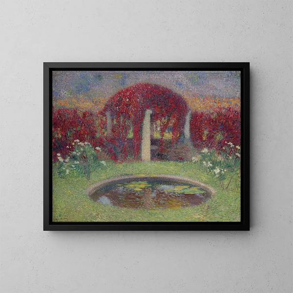 Der Bassin und die Laube - Henri Martin — gerahmtes Bild an der Wand
