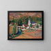 L' Kirche von Labastide-du-Vert mit Brücke und Fluss an einem Herbstabend - Henri Martin — gerahmtes Bild an der Wand