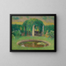 Kleines Gemälde des kleinen Beckens in der Nähe des Süd-Gewächshauses von Marquayrol, Gärten des Künstlers - Henri Martin — gerahmtes Bild an der Wand