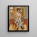 Nackte sitzend in einem bronzierten Raum - Henri Matisse — gerahmtes Bild an der Wand