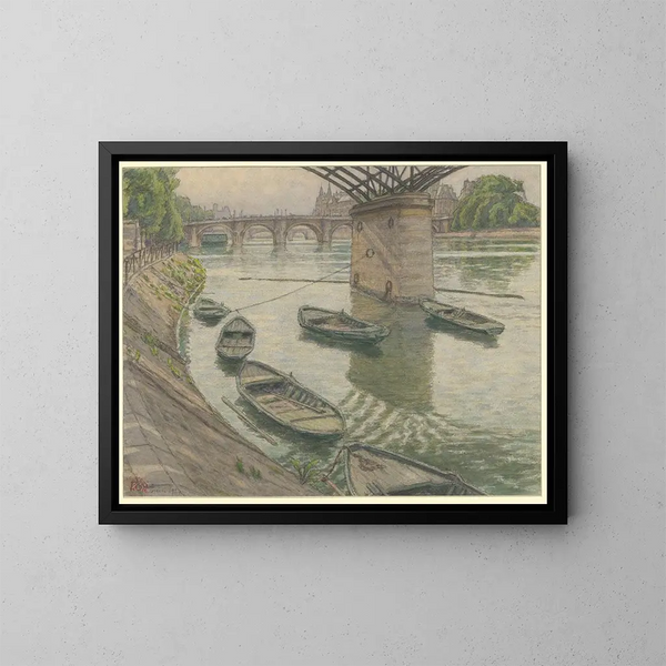 Paris, Quai du Louvre - Henri Rivière — gerahmtes Bild an der Wand