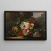 Natur stillleben mit Blumen und Früchten - Henri Robbe — gerahmtes Bild an der Wand