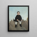 Junge auf den Felsen - Henri Rousseau — gerahmtes Bild an der Wand