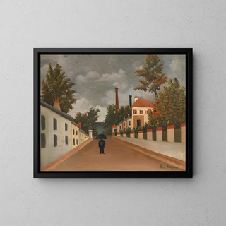 Vue des environs de Paris - Henri Rousseau — gerahmtes Bild an der Wand