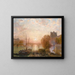 Paris, die Seine und den Louvre bei Sonnenuntergang - Henri Zuber — gerahmtes Bild an der Wand