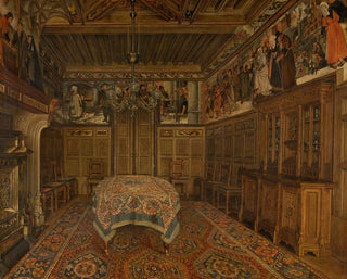 Henri de Braekeleer - The Dining Room at the Home of the Artist Henri Leys.webp