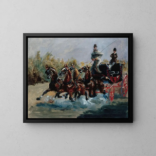 Schöner Souvenir vom Spaziergang der Engländer - Henri de Toulouse-Lautrec — gerahmtes Bild an der Wand