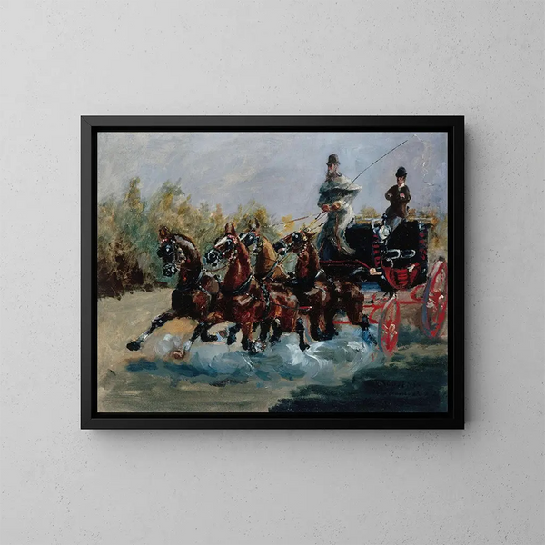 Schöner Souvenir vom Spaziergang der Engländer - Henri de Toulouse-Lautrec — gerahmtes Bild an der Wand