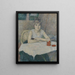 Junge Frau am Tisch Reispuder - Henri de Toulouse-Lautrec — gerahmtes Bild an der Wand