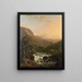 Fluss in den Ardennen bei Sonnenuntergang - Henri van Assche — gerahmtes Bild an der Wand