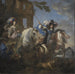 Henriette Adélaïde de Savoie und Ferdinand von Bayern zu Pferd - Jan Miel — in einem Innenraum präsentiert