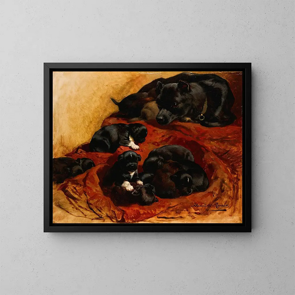 Die stolze Mutter - Henriette Ronner-Knip — gerahmtes Bild an der Wand