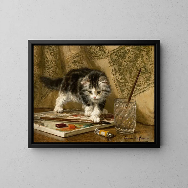 Der junge Künstler - Henriette Ronner-Knip — gerahmtes Bild an der Wand