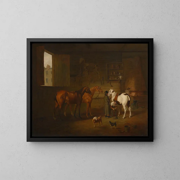 La forge - Henry Bernard Chalon — gerahmtes Bild an der Wand
