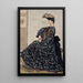 Portrait einer Frau in gepunktetem Kleid - Henry Caro-Delvaille — gerahmtes Bild an der Wand