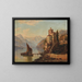 Ladung von Kähnen an einer Villa am Comer See - Henry Jackel — gerahmtes Bild an der Wand