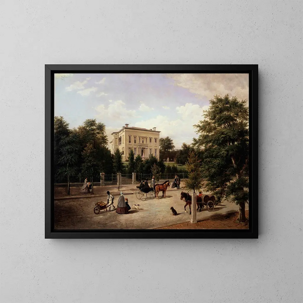 Eine Straße in Saint-Louis - Henry Lewis — gerahmtes Bild an der Wand