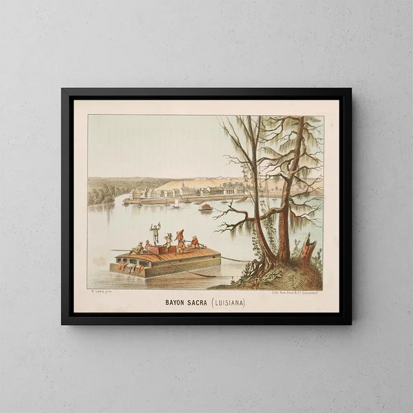 Bayou Sacra, Louisiana - Henry Lewis — gerahmtes Bild an der Wand