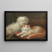 Studie eines Kaninchenbaus und einer Katze - Henry Maurice Page — gerahmtes Bild an der Wand