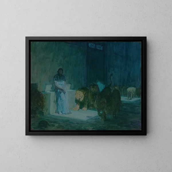 Daniel in der Löwengrube - Henry Ossawa Tanner — gerahmtes Bild an der Wand