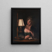 Frau liest im Schatten einer Papierglocke - Henry Robert Morland — gerahmtes Bild an der Wand