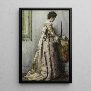 Henry Scott Tuke - The Silk Gown Portrait Of Maria Tuke Sainsbury.webp