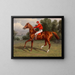 Rennpferd braun, vielleicht Chaos, Sieger der Second Futurity Stakes mit Jockey im Sattel - Henry Stull — gerahmtes Bild an der Wand