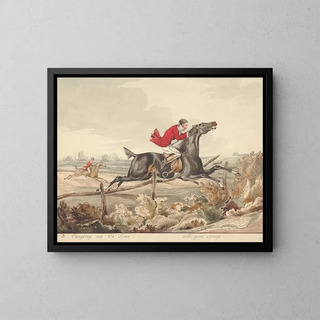 Henry Thomas Alken - Qualified Horses and Unqualified Riders Charging an Ox Fence with Good Success.webp