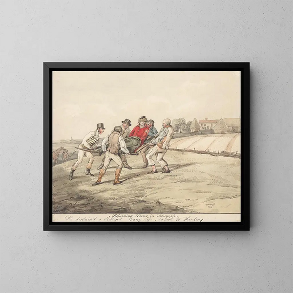 Pferde qualifiziert und Reiter nicht qualifiziert, die triumphierend nach Hause kommen, verachtete ein Leben leichter Faulheit und begann die Jagd - Henry Thomas Alken — gerahmtes Bild an der Wand