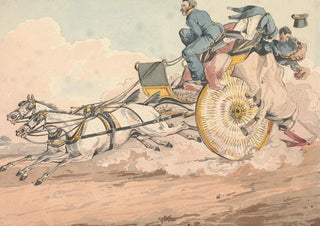 Henry Thomas Alken - Sporting Discoveries or the Miseries of Driving Trying a New Match you Discover That They are Not Only Alike in Color Weight and Action but in Disposition.webp