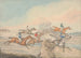 Hürdenlauf Das Feld, das eine Steinmauer und eine Tür überspringt - Henry Thomas Alken — Ansicht des Kunstwerks