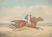 Zwei Jockeys galoppieren Schulter an Schulter nach rechts - Henry Thomas Alken — Ansicht des Kunstwerks