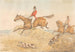 Zwei Reiter und ein Hundepaar, die eine Mauer überqueren - Henry Thomas Alken — Ansicht des Kunstwerks