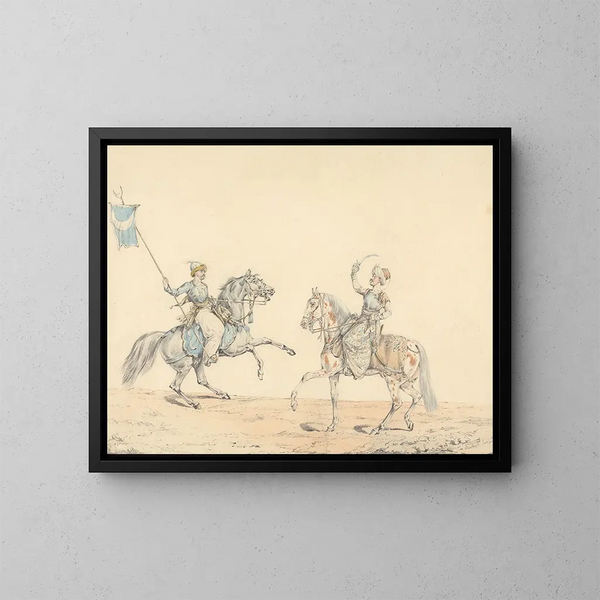 Zwei türkische Reiter - Henry Thomas Alken — gerahmtes Bild an der Wand