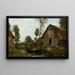 Landschaft ohne Titel mit Haus und Boot - Henry Ward Ranger — gerahmtes Bild an der Wand