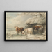 Vaches en hiver - Henry Willis — gerahmtes Bild an der Wand
