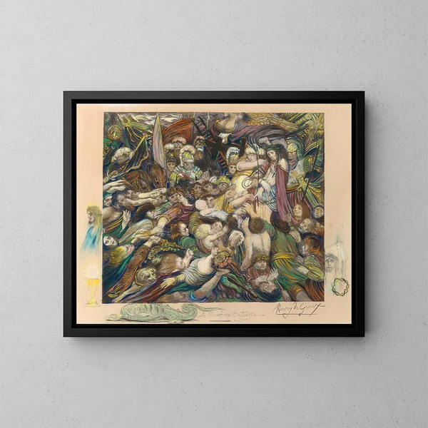 Der Christus unter seinen Peinigern - Henry de Groux — gerahmtes Bild an der Wand